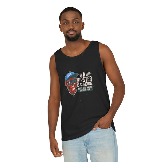 'A Hipster Is Someone Who’s Very Aware of His Style' With Monkey - Unisex Tank Top