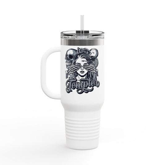 'Tempted Skull & Rose' 40oz Insulated Travel Tumbler