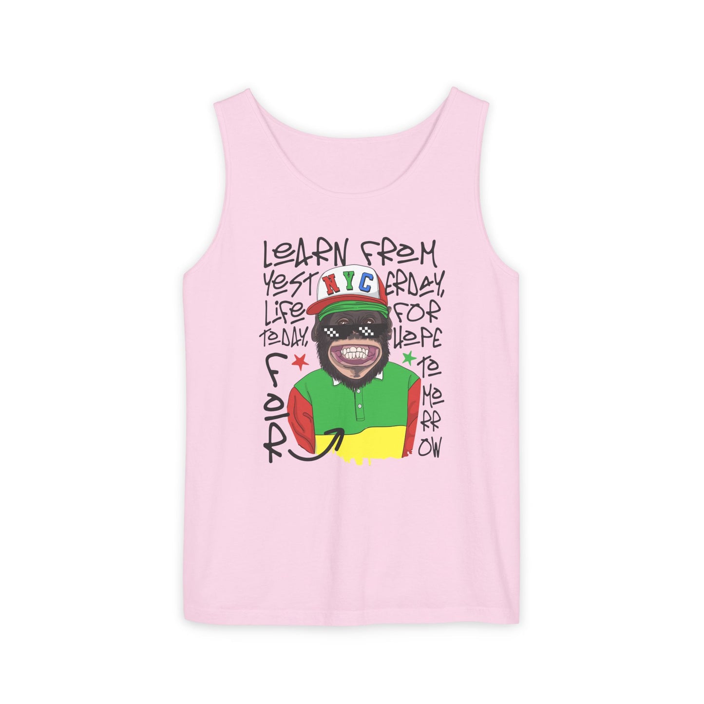 'Learn From Yesterday Life' With Monkey - Unisex Tank Top