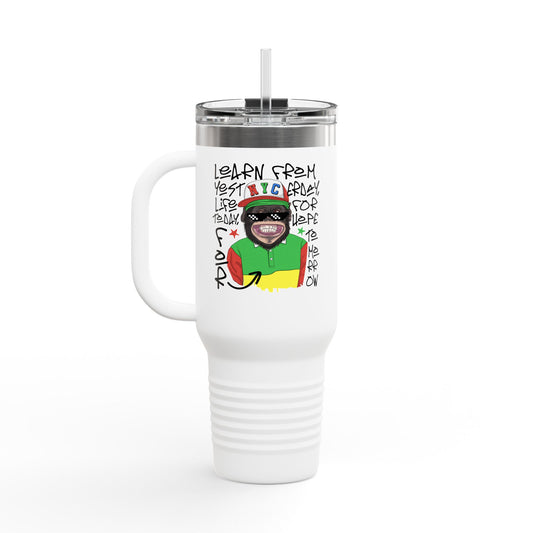 'Learn From Yesterday Life' With Monkey 40oz Insulated Travel Tumbler