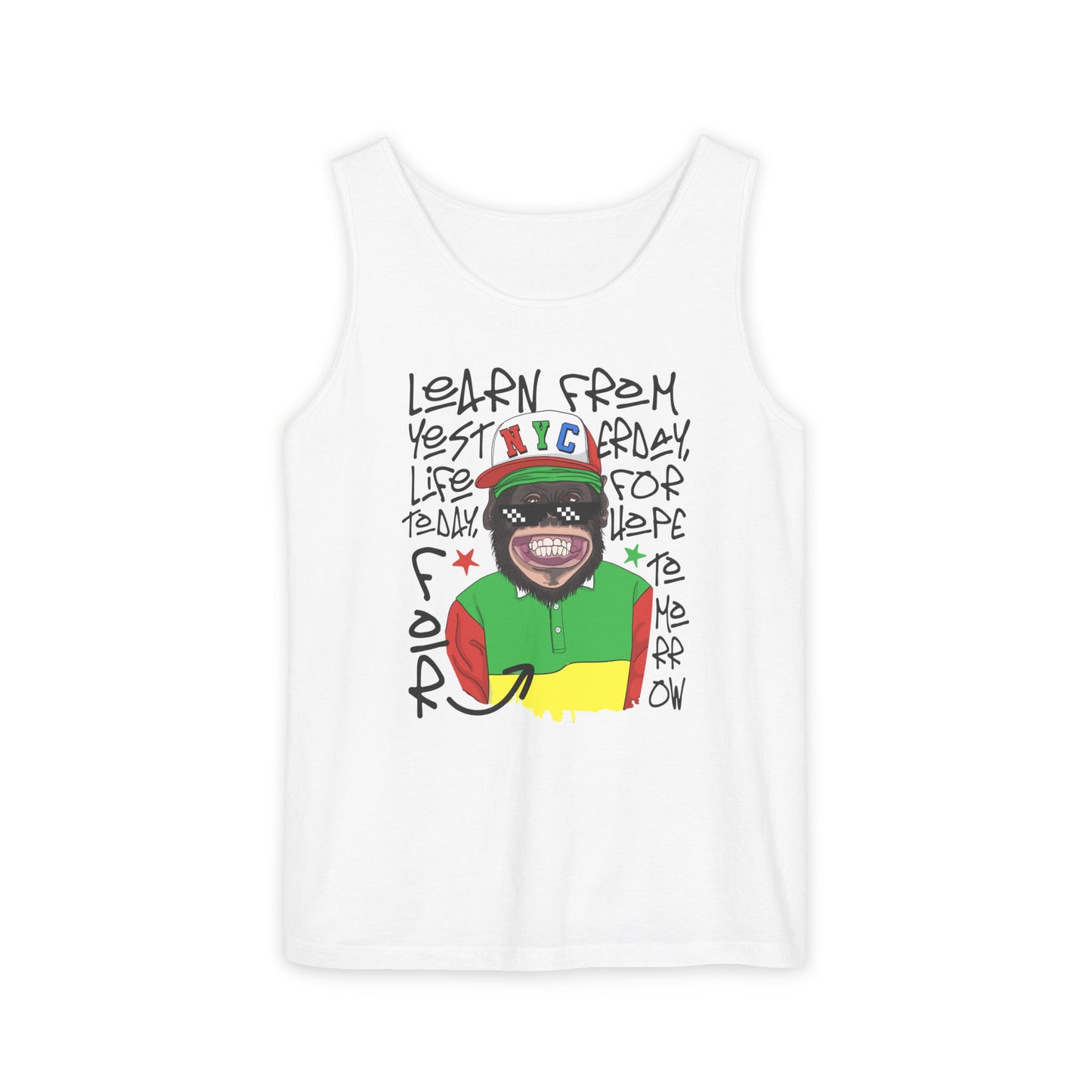 'Learn From Yesterday Life' With Monkey - Unisex Tank Top