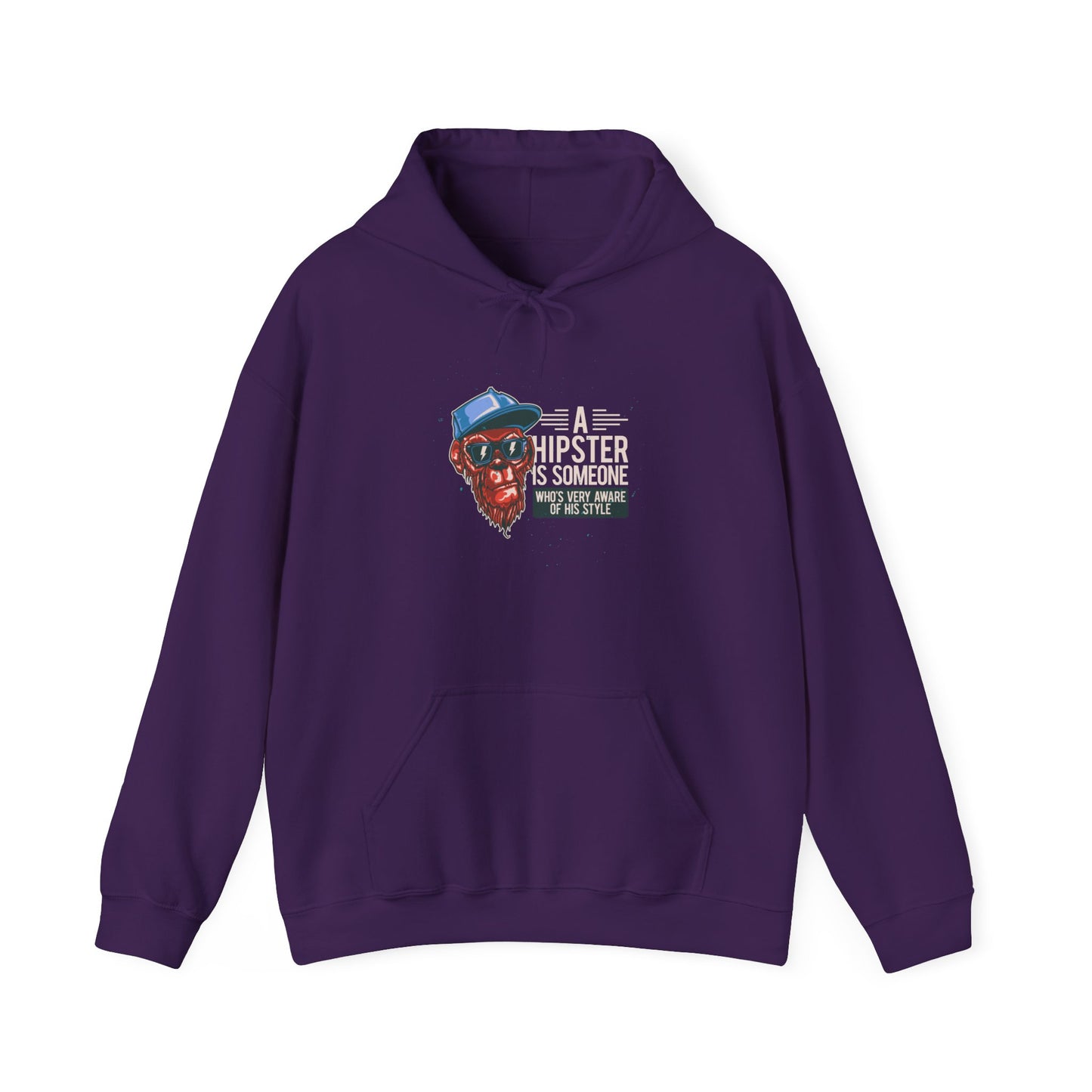 'A Hipster Is Someone Who’s Very Aware of His Style' With Monkey - Unisex Hoodies
