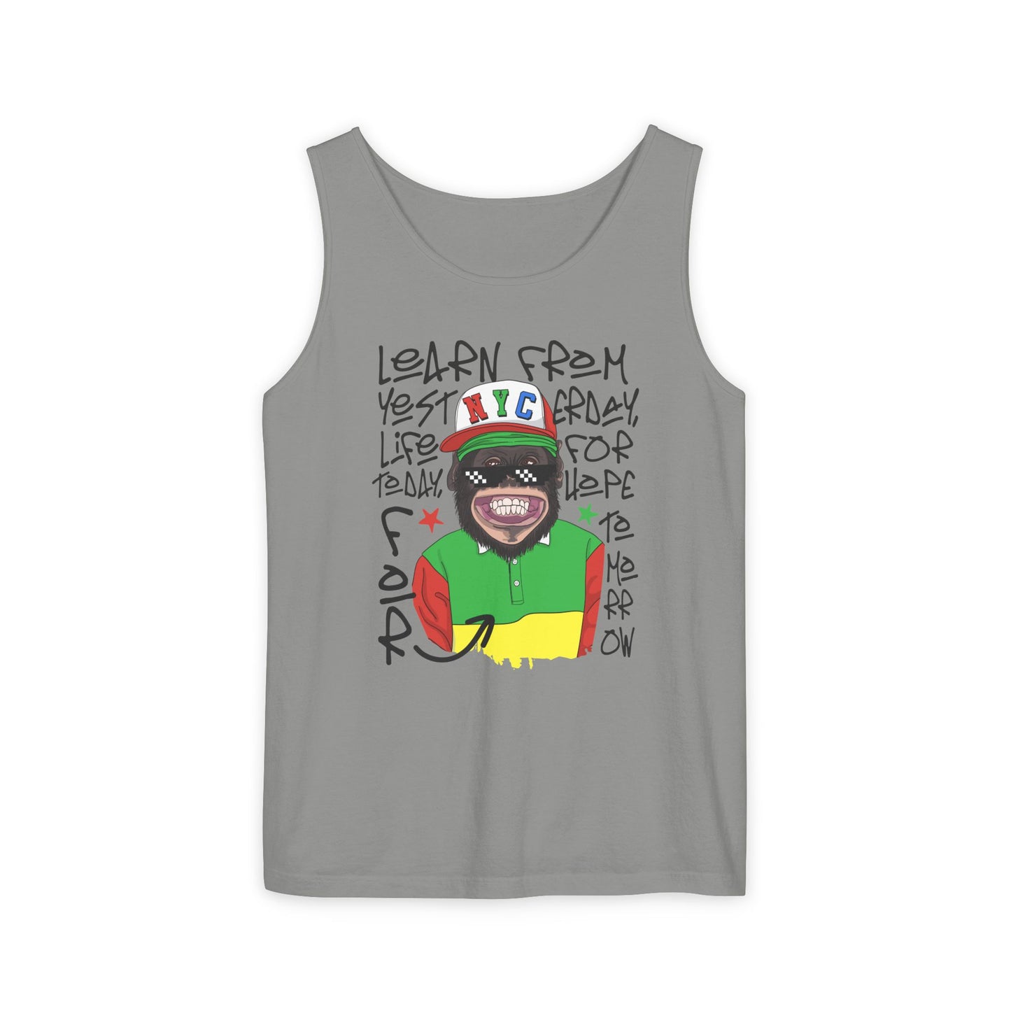 'Learn From Yesterday Life' With Monkey - Unisex Tank Top