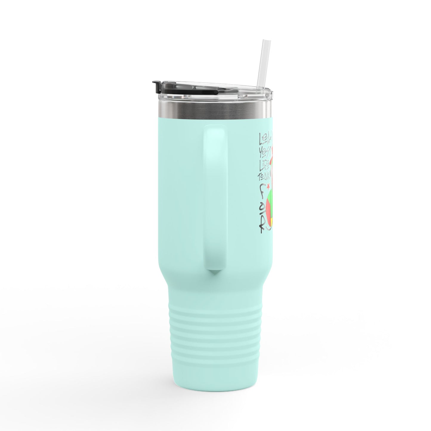 'Learn From Yesterday Life' With Monkey 40oz Insulated Travel Tumbler