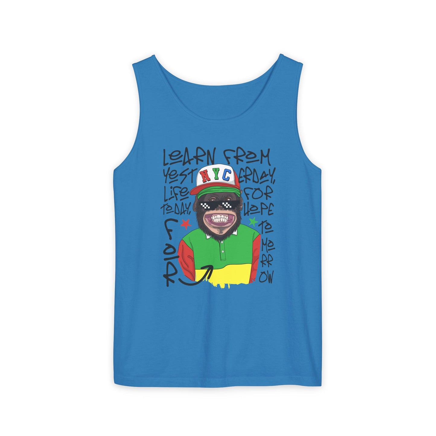 'Learn From Yesterday Life' With Monkey - Unisex Tank Top
