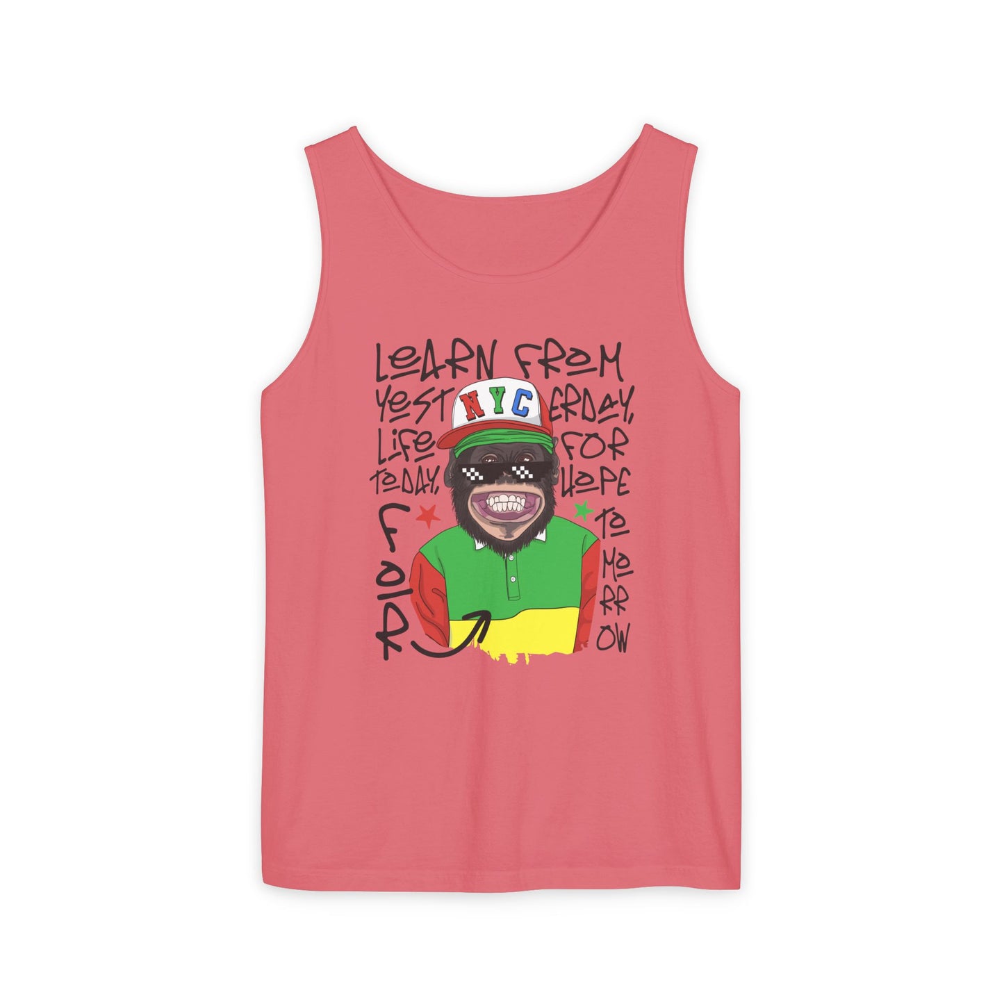 'Learn From Yesterday Life' With Monkey - Unisex Tank Top