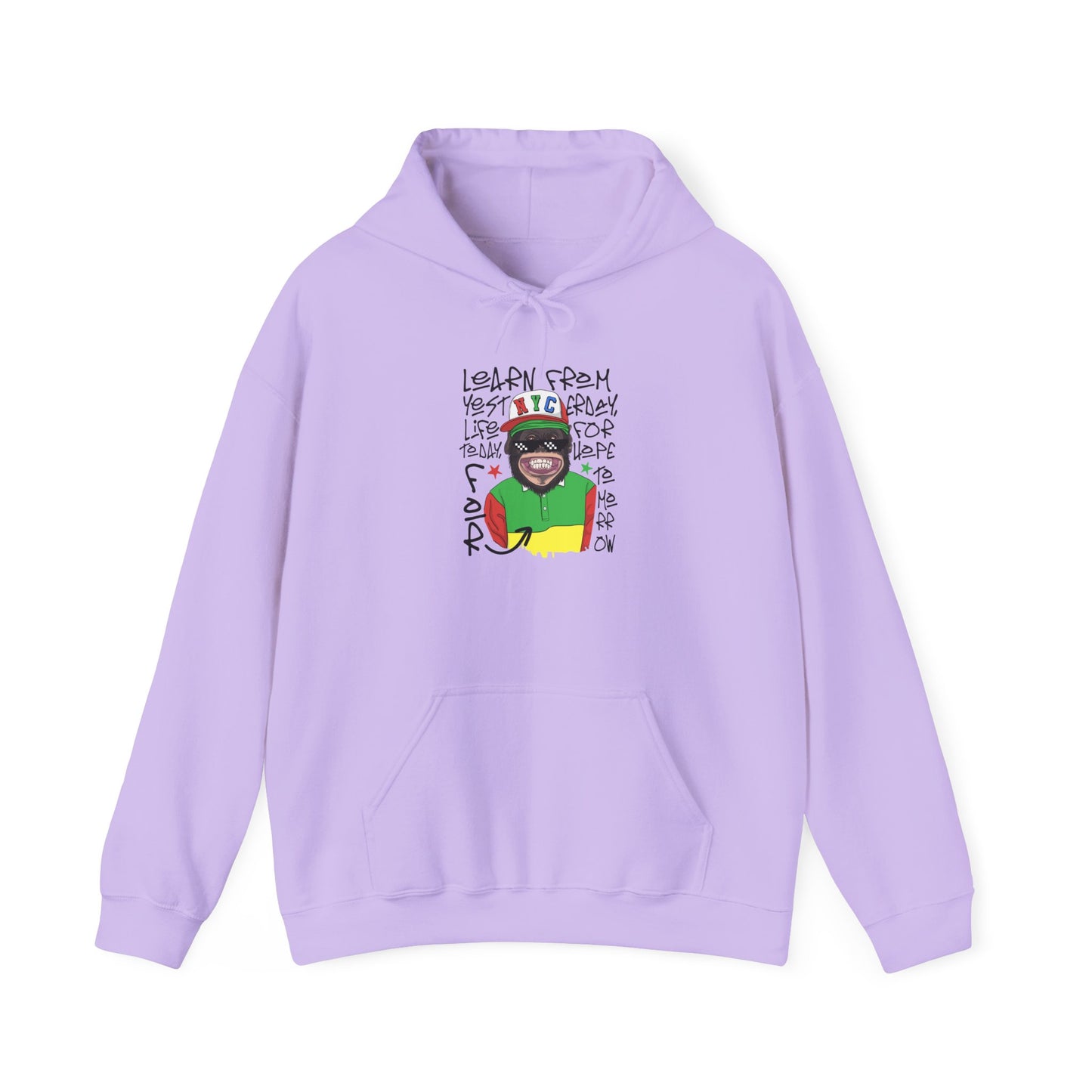 'Learn From Yesterday Life' With Monkey - Unisex Hoodies