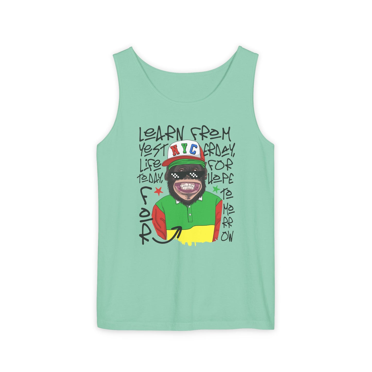 'Learn From Yesterday Life' With Monkey - Unisex Tank Top