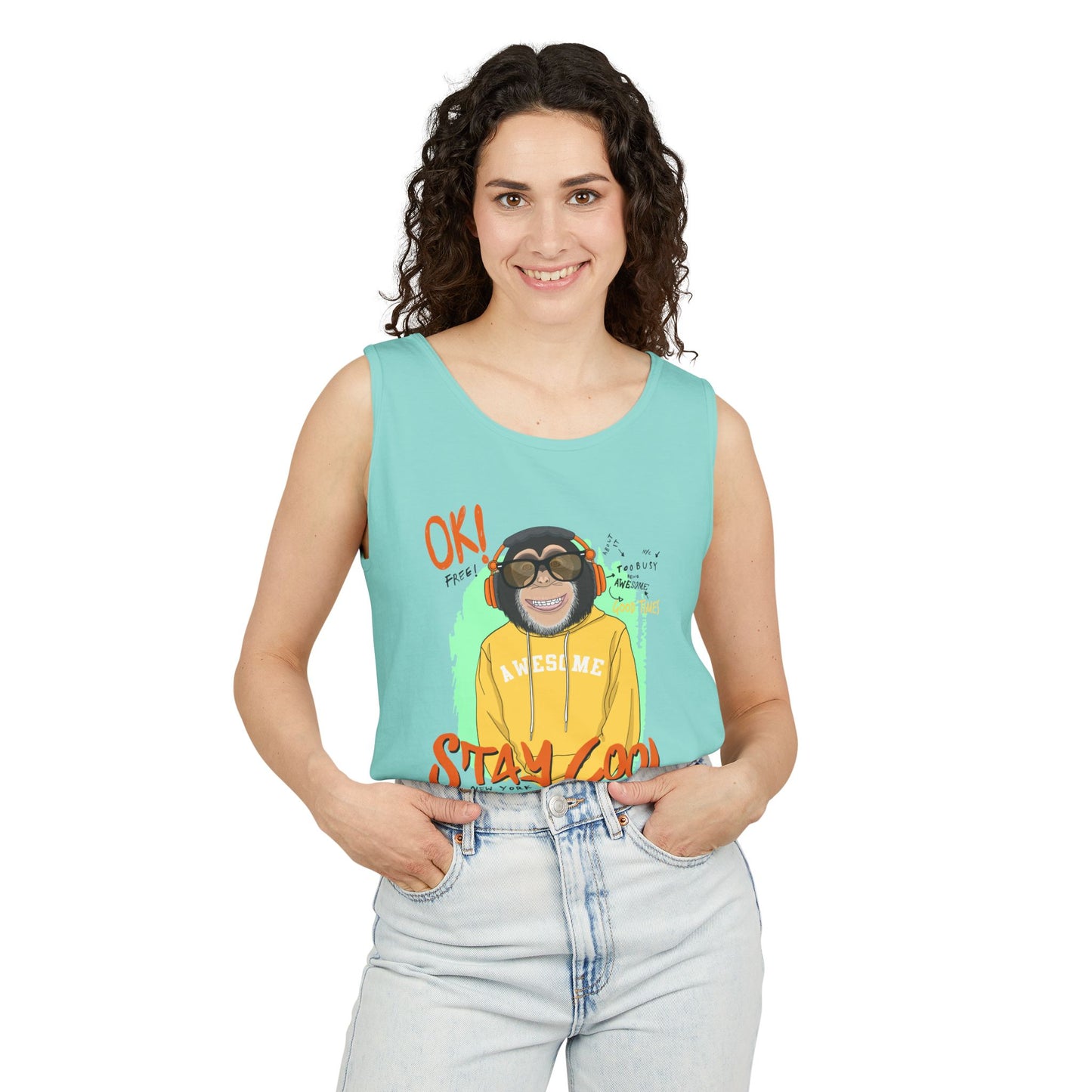 'Ok Stay Cool New York' Monkey - Unisex Tank Top