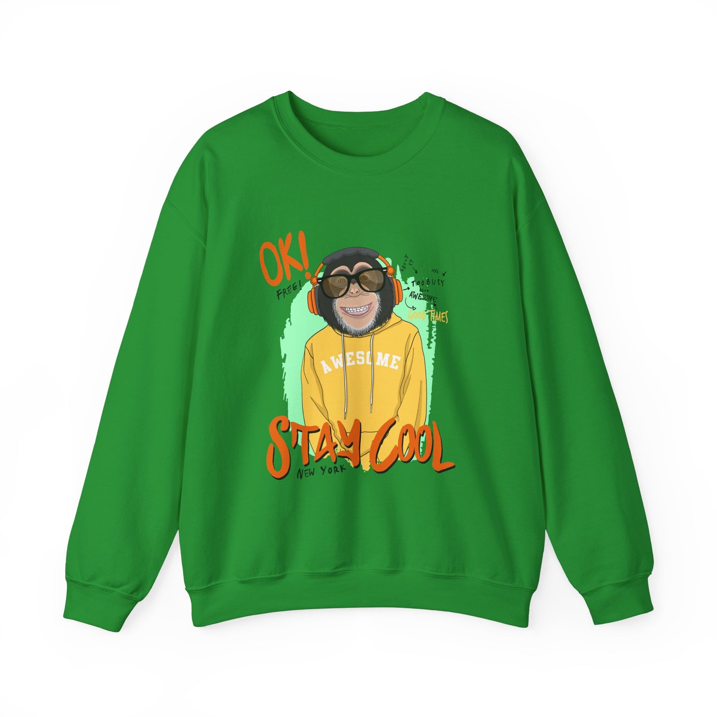 'Ok Stay Cool New York' Monkey - Unisex Sweatshirt