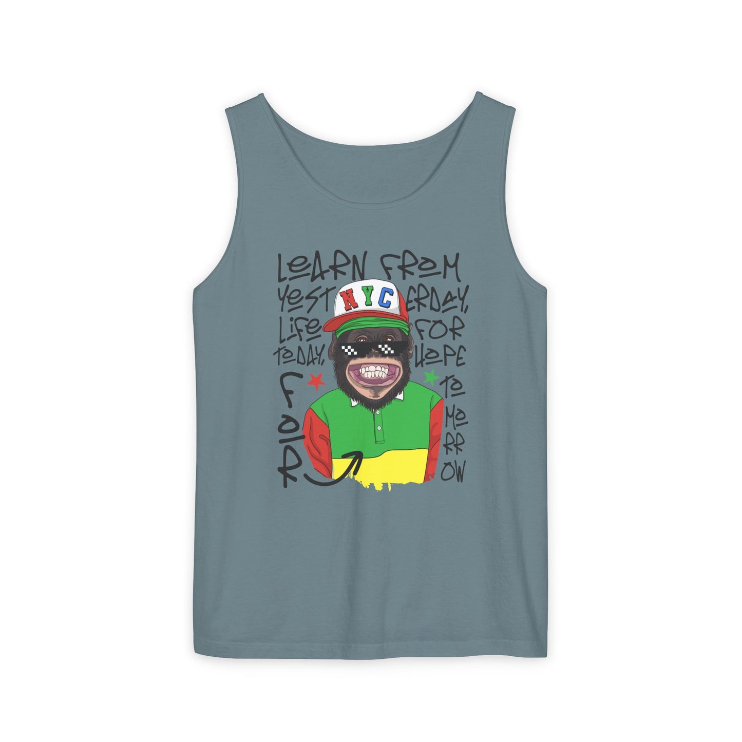 'Learn From Yesterday Life' With Monkey - Unisex Tank Top