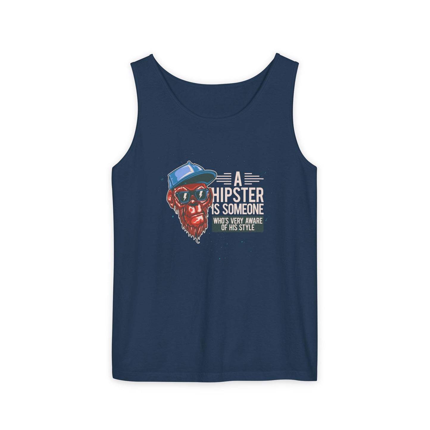 'A Hipster Is Someone Who’s Very Aware of His Style' With Monkey - Unisex Tank Top