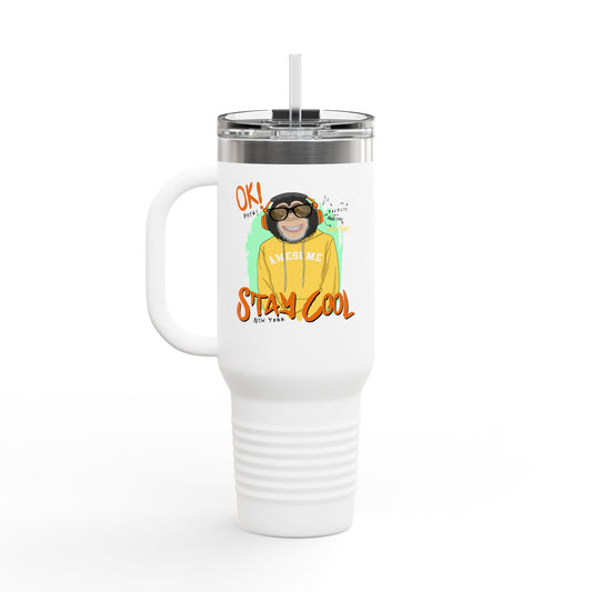 'Ok Stay Cool New York' Monkey 40oz Insulated Travel Tumbler