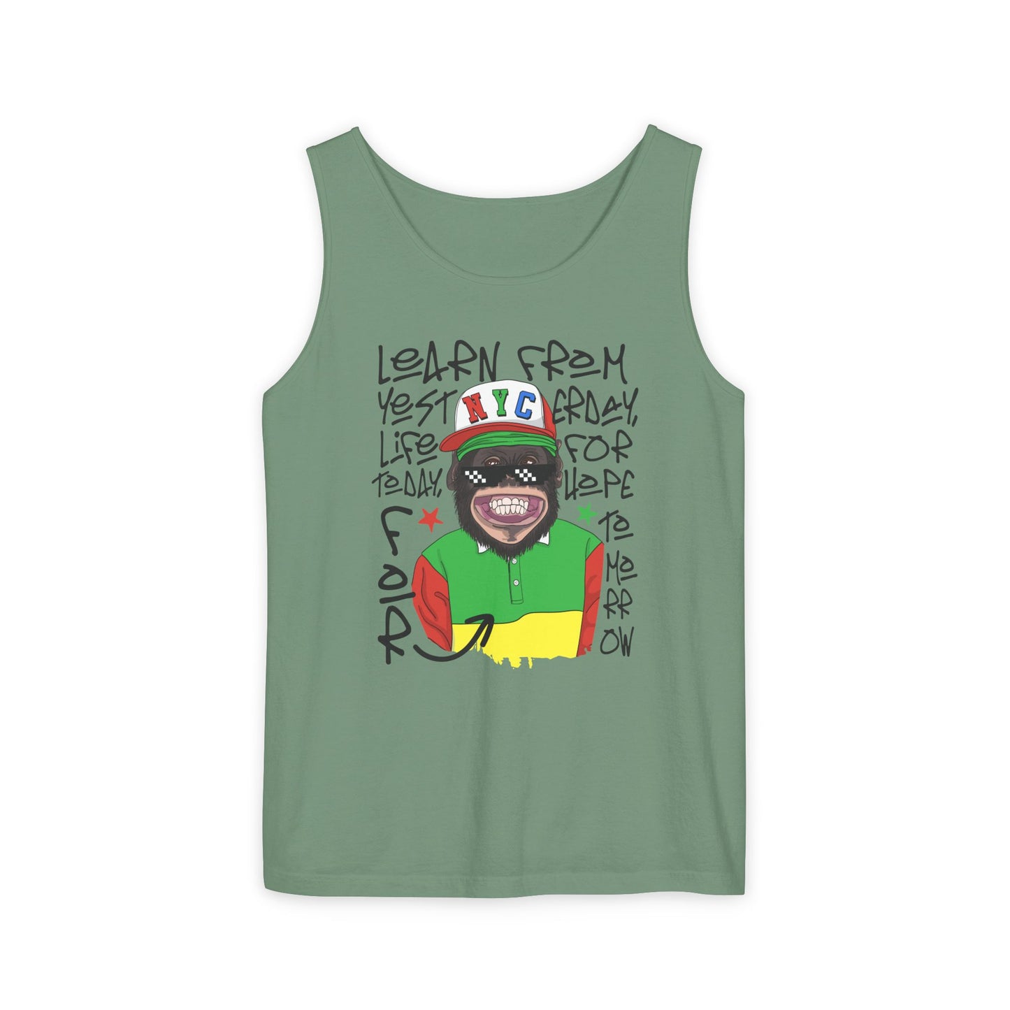 'Learn From Yesterday Life' With Monkey - Unisex Tank Top