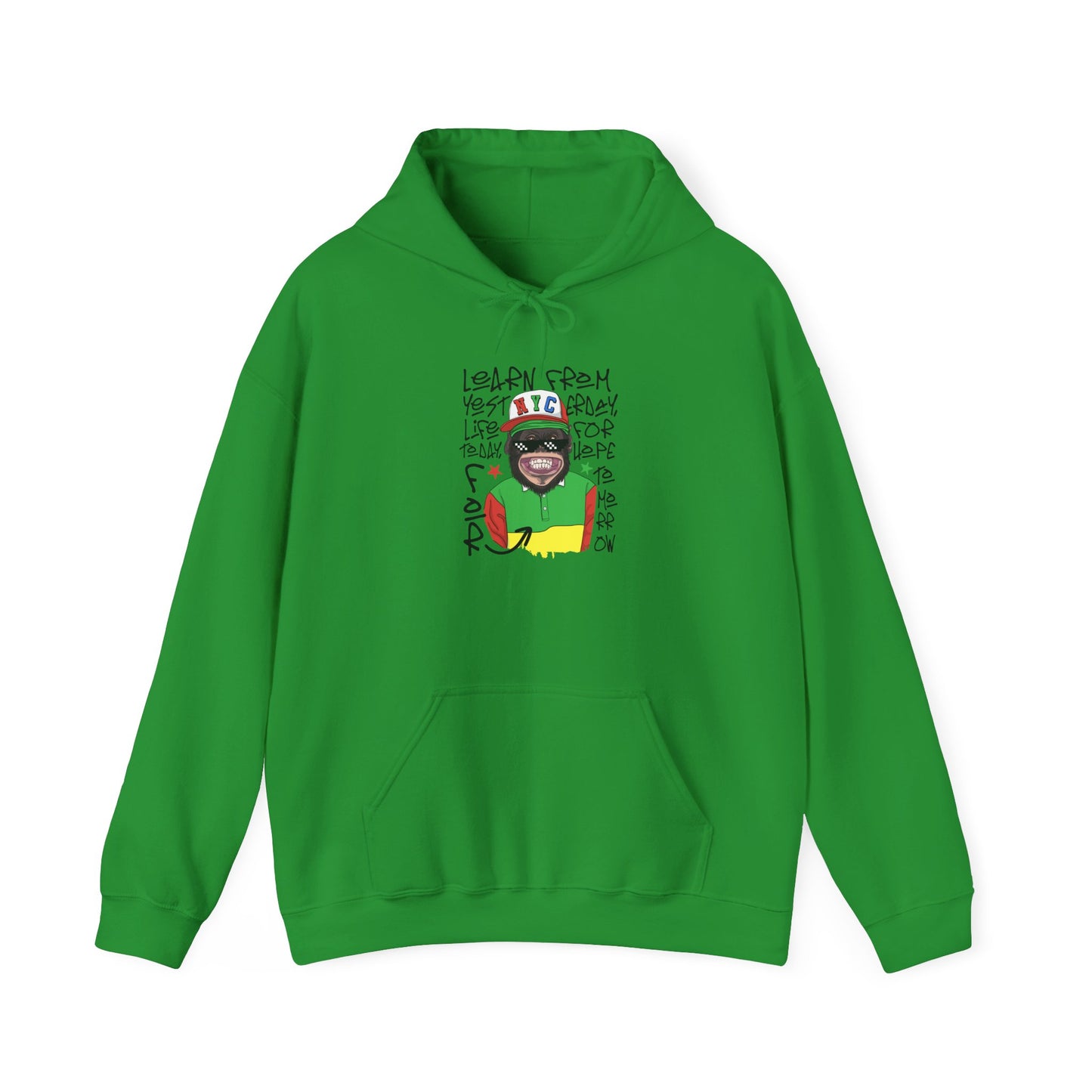 'Learn From Yesterday Life' With Monkey - Unisex Hoodies