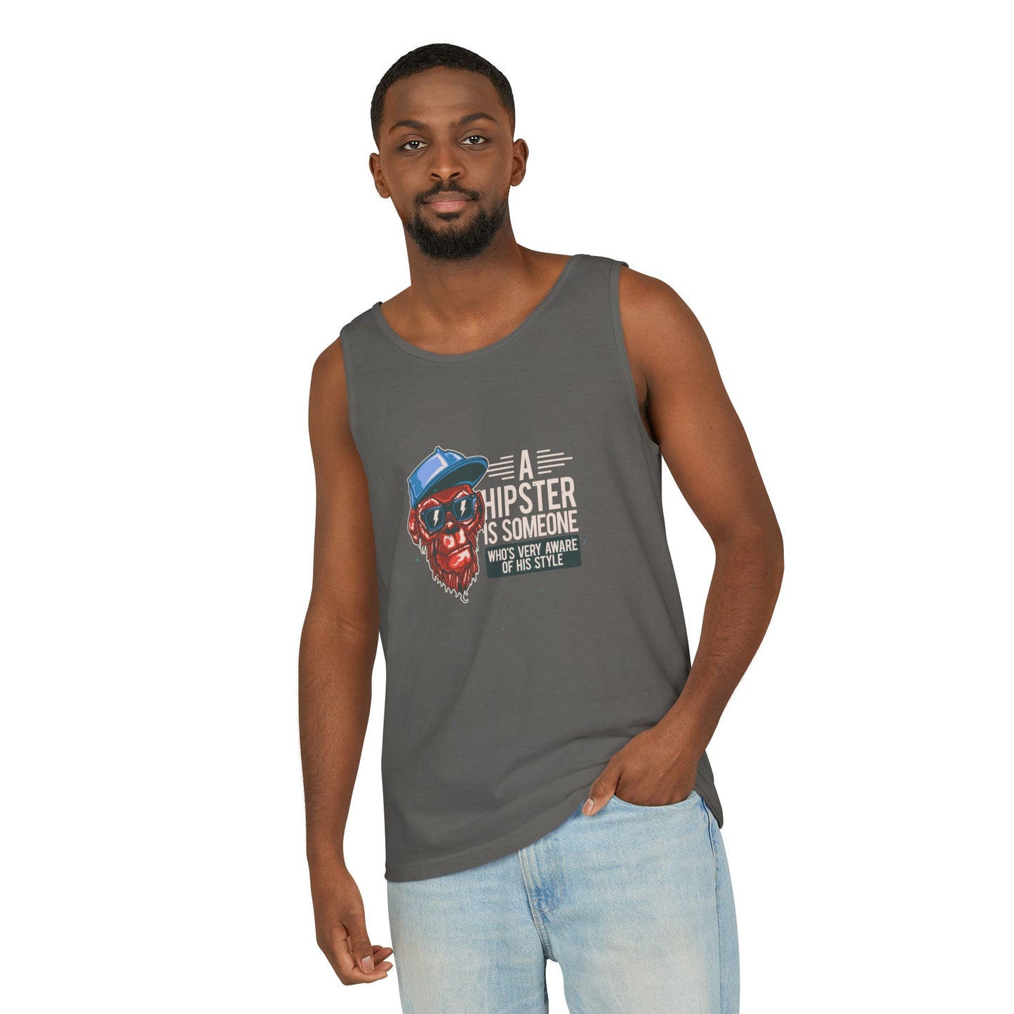 'A Hipster Is Someone Who’s Very Aware of His Style' With Monkey  - Unisex  Tank Top