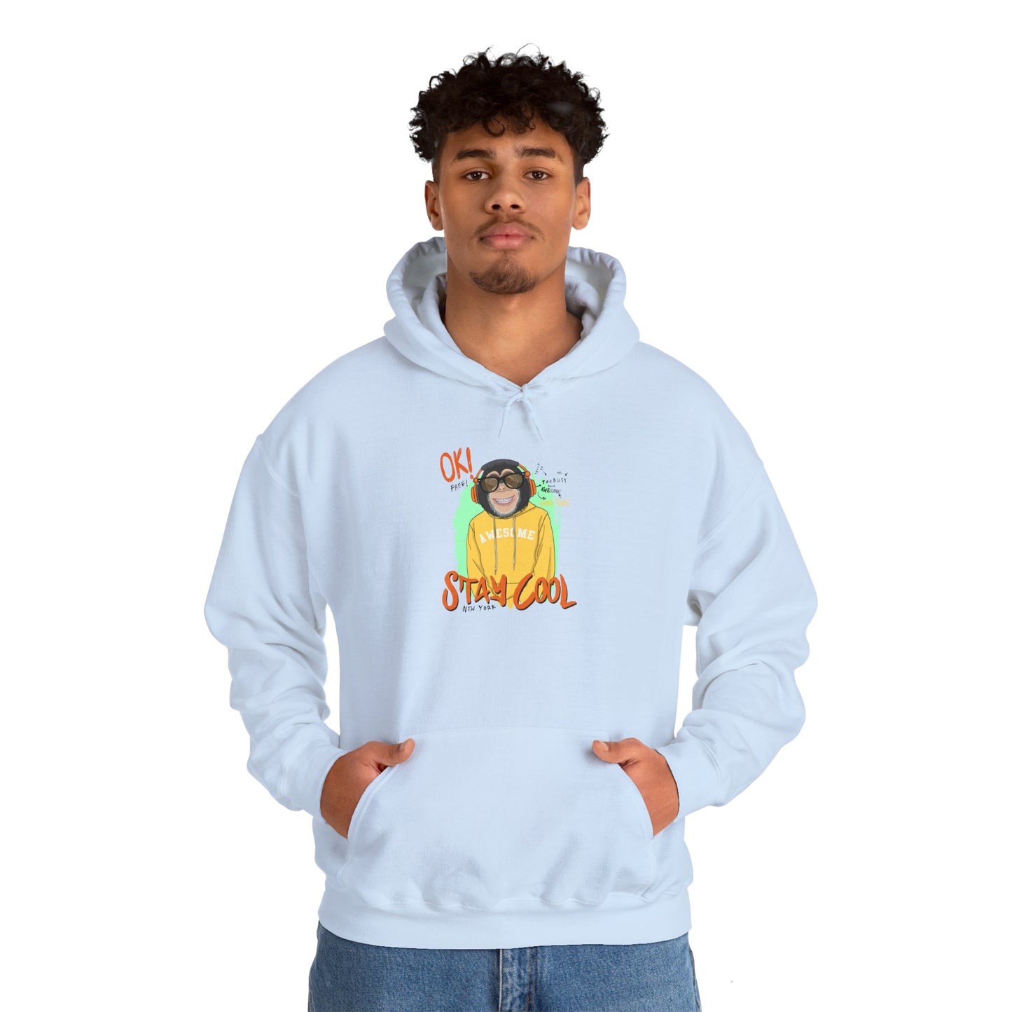 'Ok Stay Cool New York' Monkey - Unisex hoodies