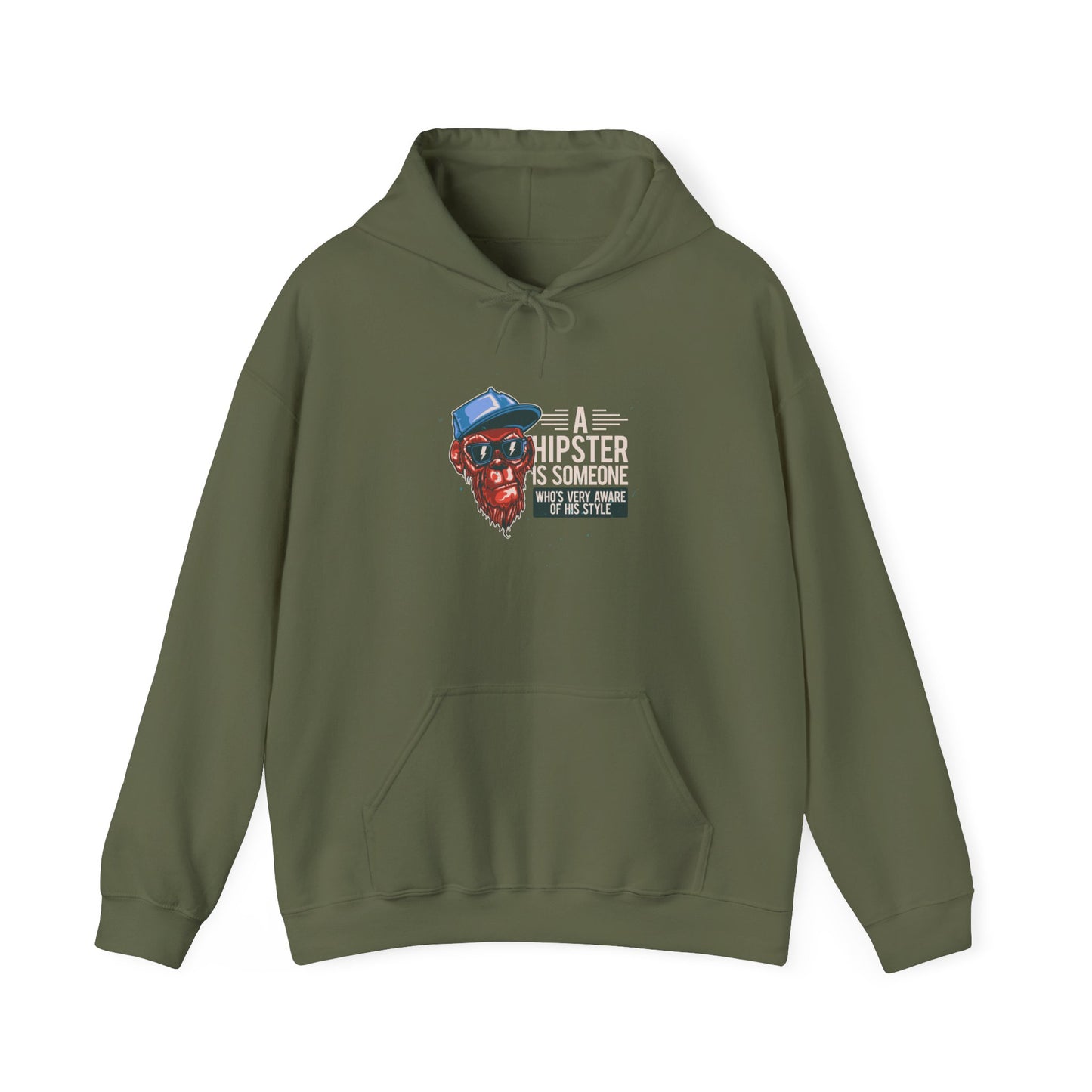 'A Hipster Is Someone Who’s Very Aware of His Style' With Monkey - Unisex Hoodies