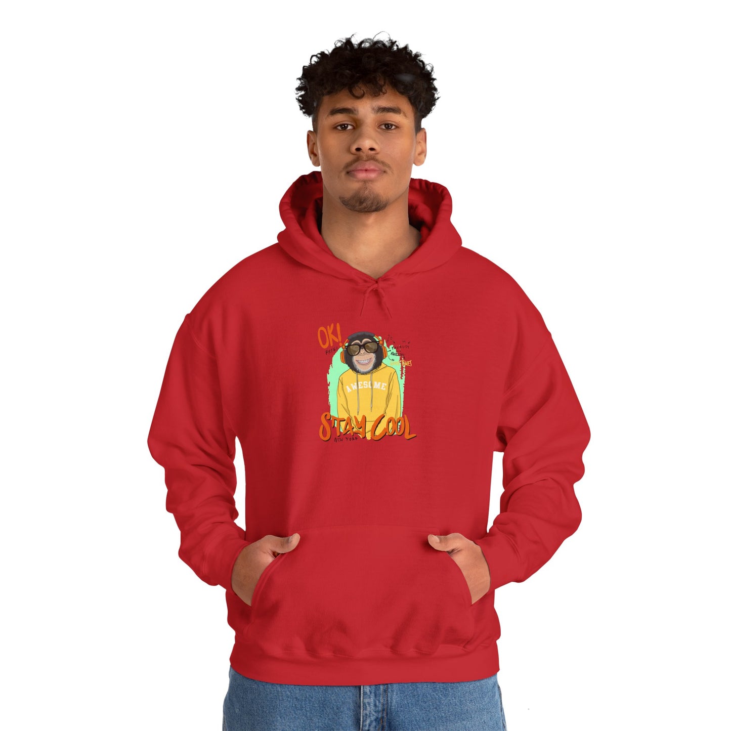 'Ok Stay Cool New York' Monkey - Unisex hoodies