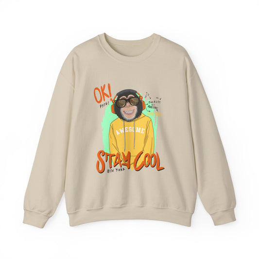 'Ok Stay Cool New York' Monkey - Unisex Sweatshirt
