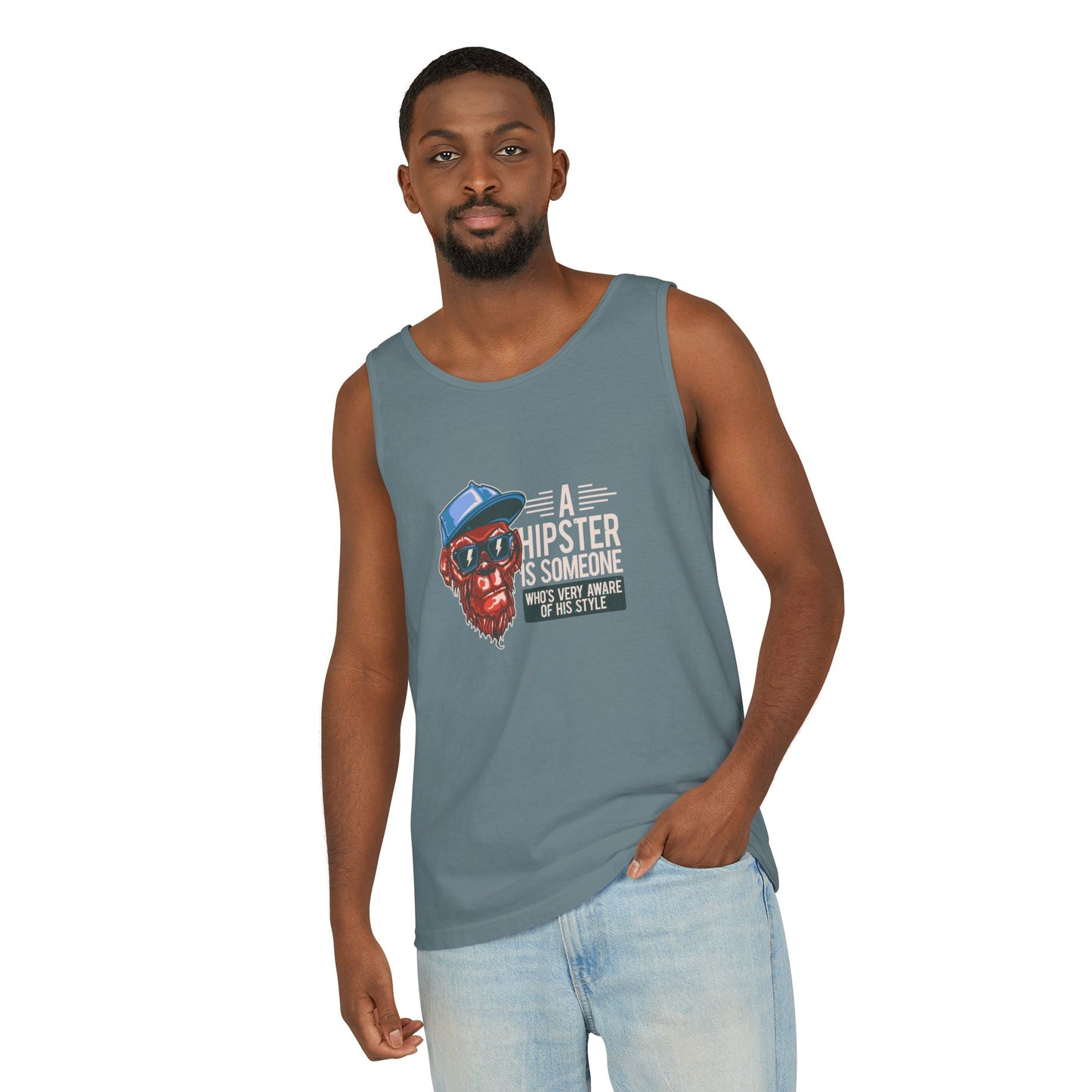'A Hipster Is Someone Who’s Very Aware of His Style' With Monkey  - Unisex  Tank Top