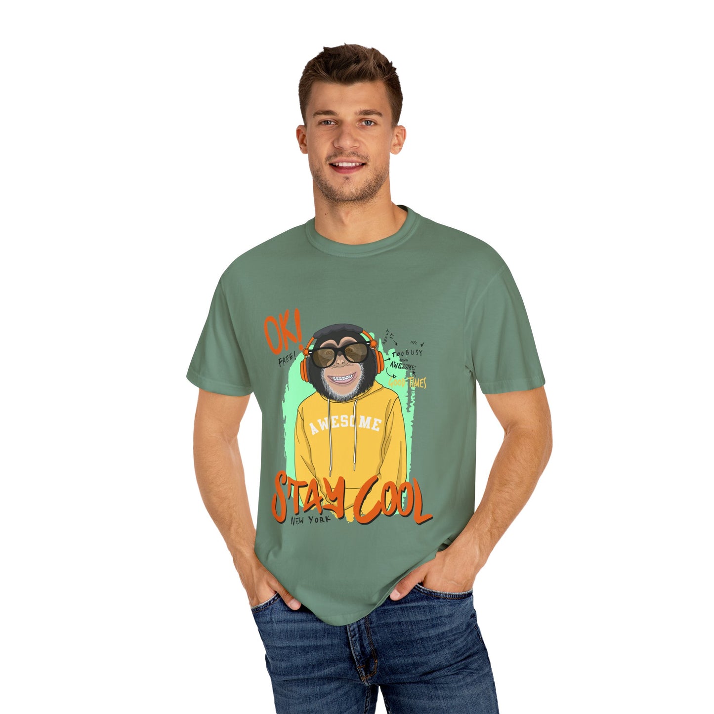 'Ok Stay Cool New York' Monkey - Unisex T-Shirt