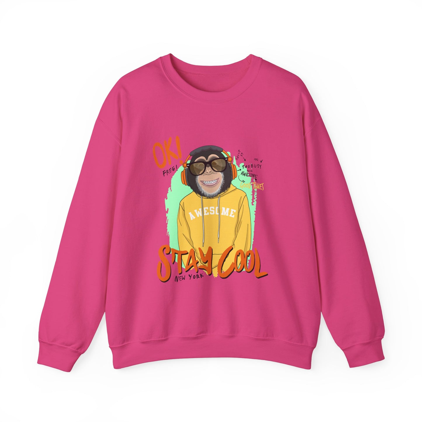 'Ok Stay Cool New York' Monkey - Unisex Sweatshirt