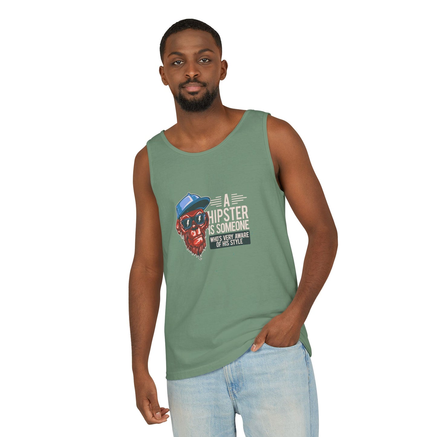 'A Hipster Is Someone Who’s Very Aware of His Style' With Monkey  - Unisex  Tank Top