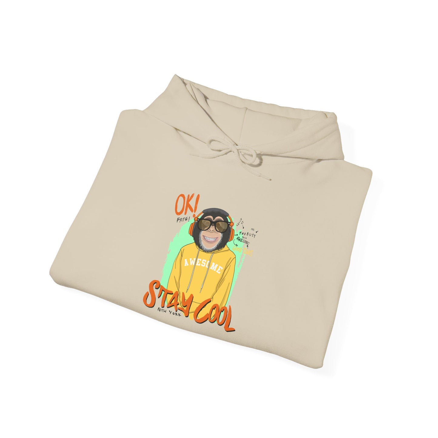 'Ok Stay Cool New York' Monkey - Unisex hoodies