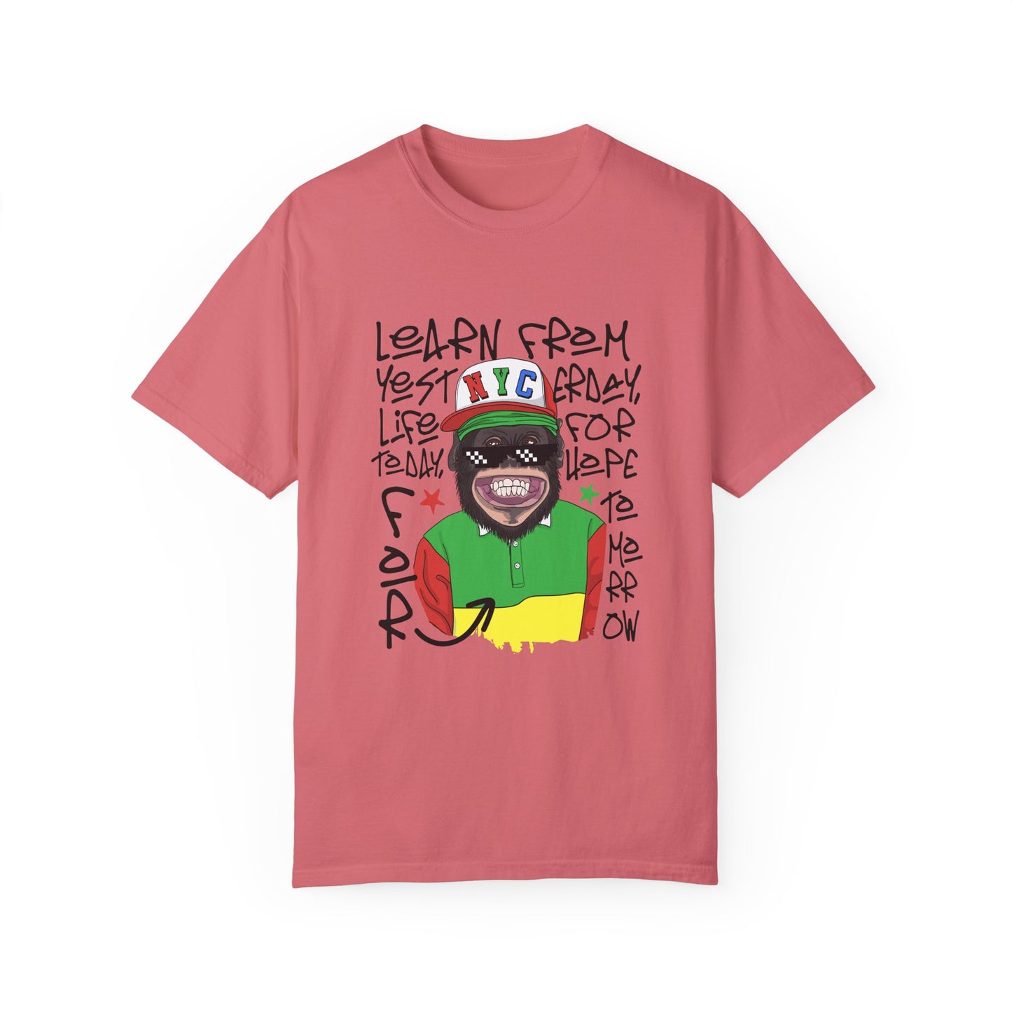 'Learn From Yesterday Life' With Monkey - Unisex T-Shirt