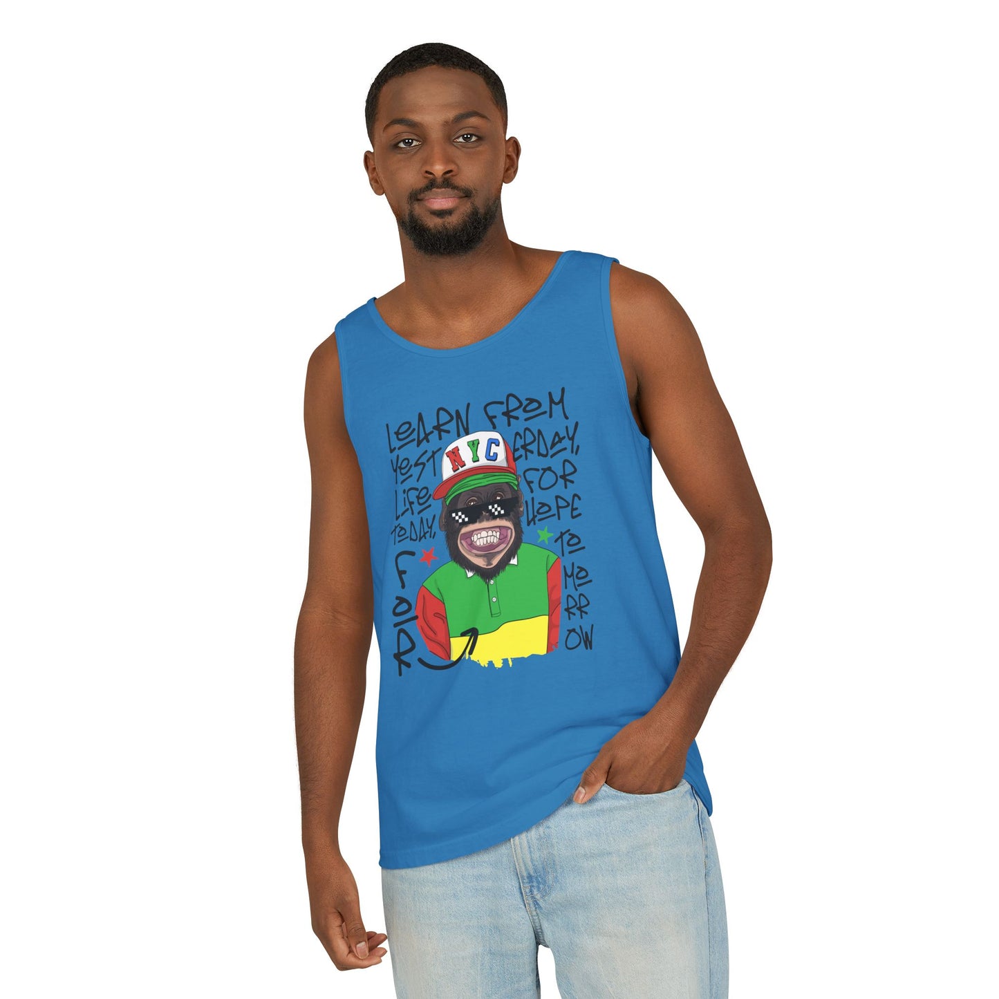 'Learn From Yesterday Life' With Monkey - Unisex  Tank Top