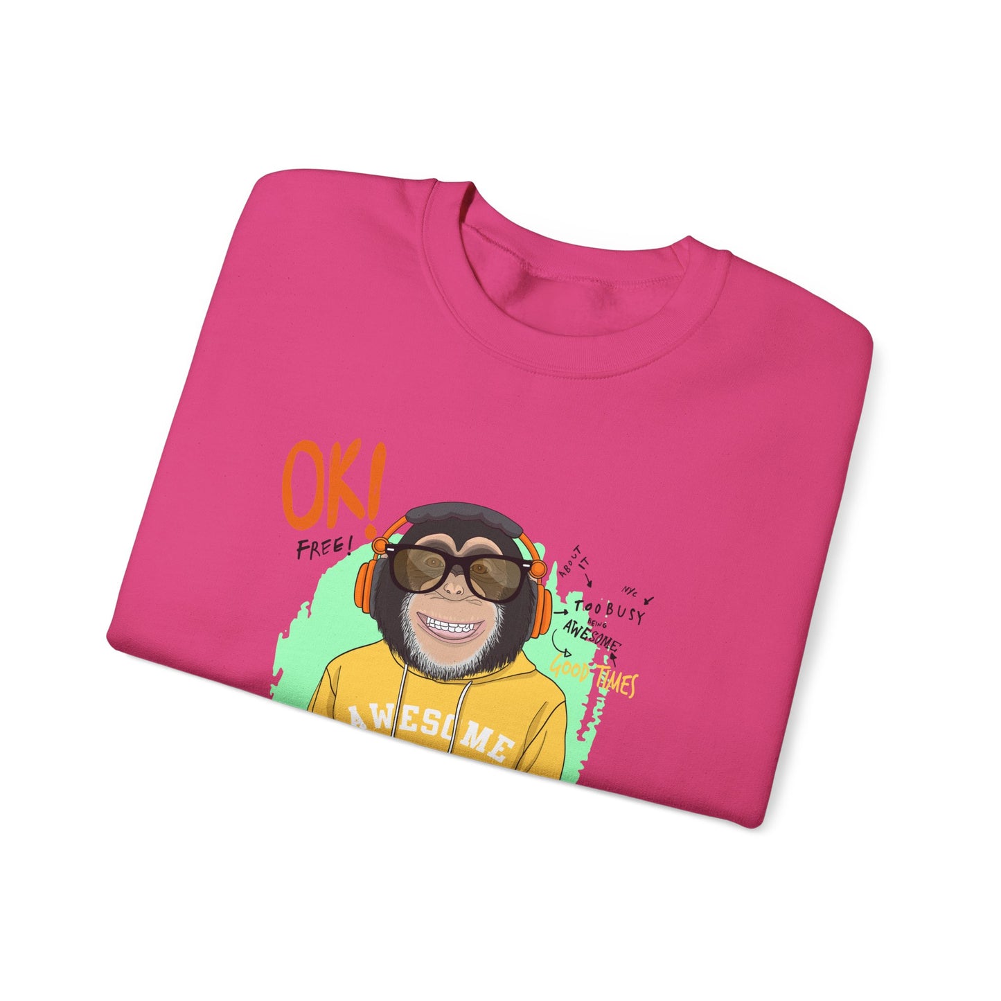 'Ok Stay Cool New York' Monkey - Unisex Sweatshirt