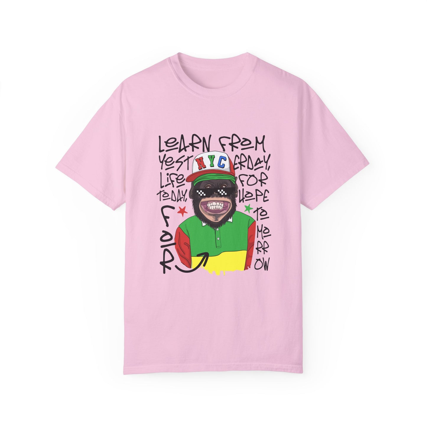 'Learn From Yesterday Life' With Monkey - Unisex T-Shirt