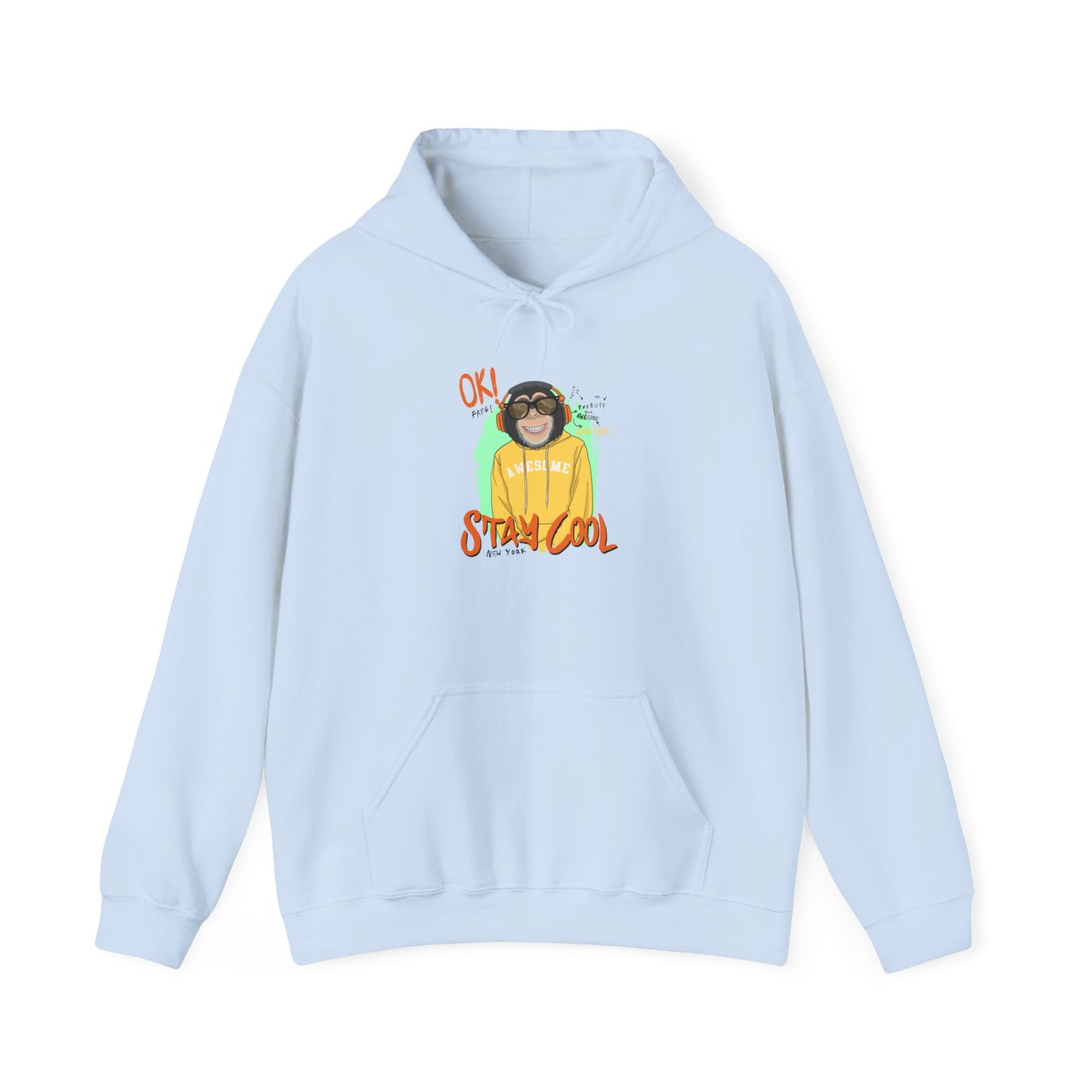 'Ok Stay Cool New York' Monkey - Unisex hoodies