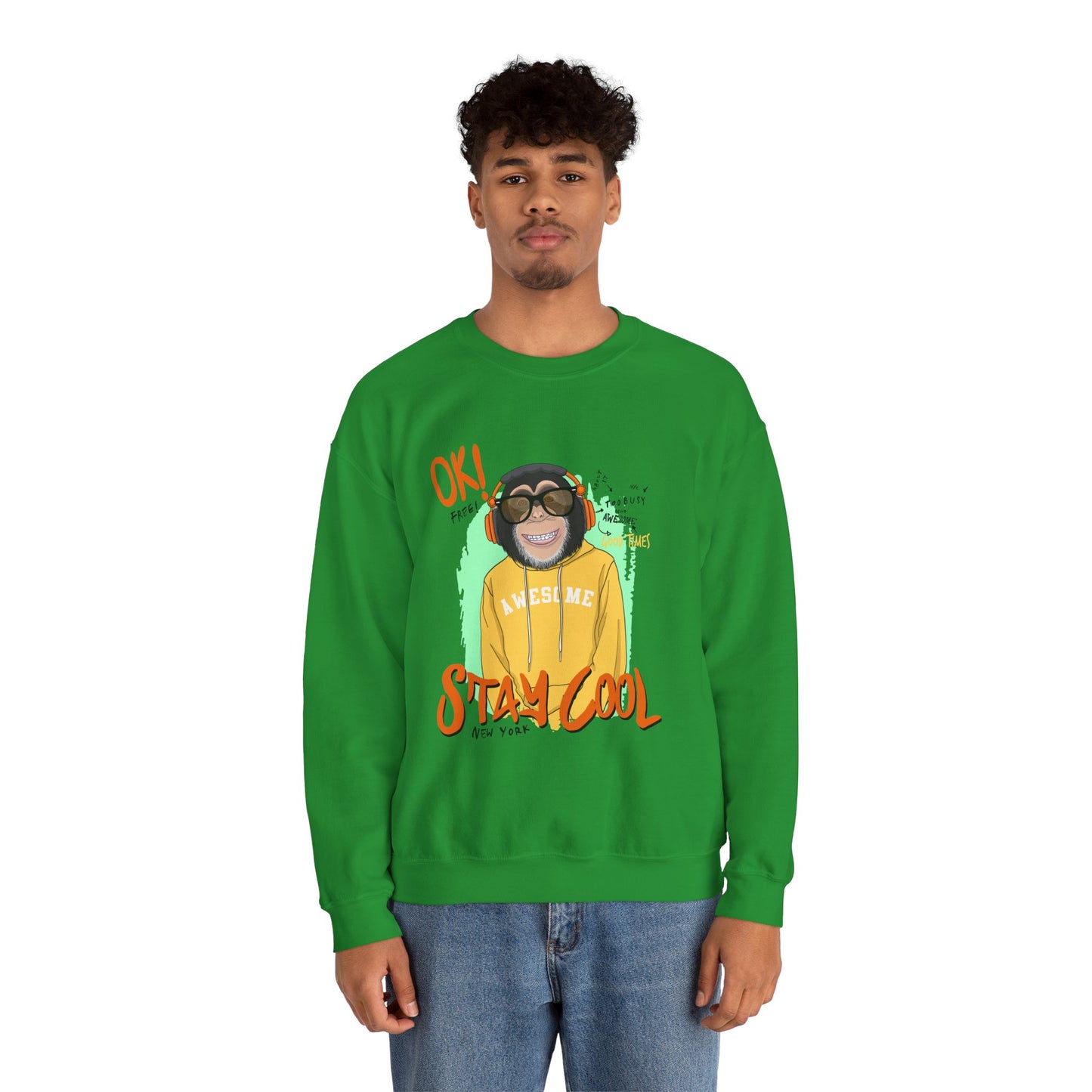 'Ok Stay Cool New York' Monkey - Unisex Sweatshirt