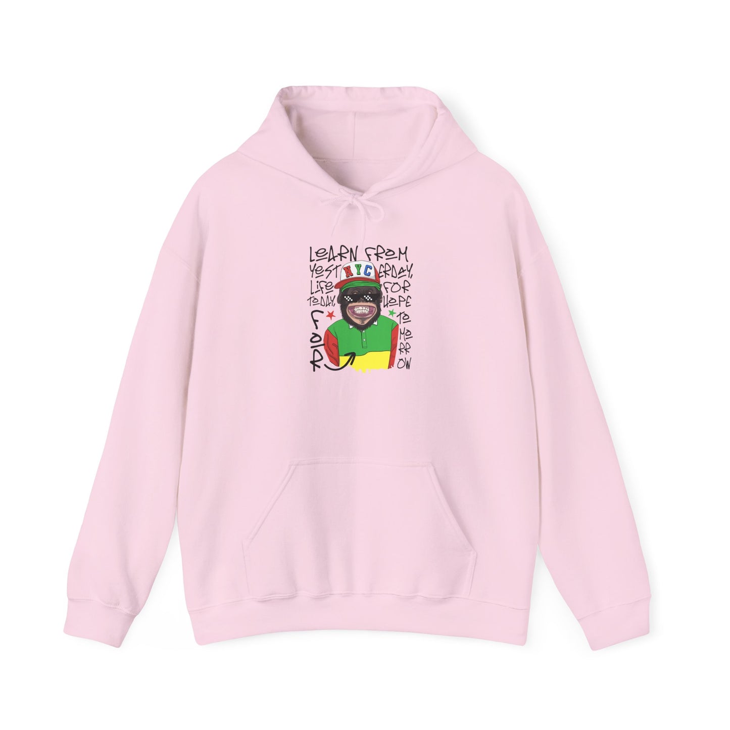 'Learn From Yesterday Life' With Monkey - Unisex Hoodies