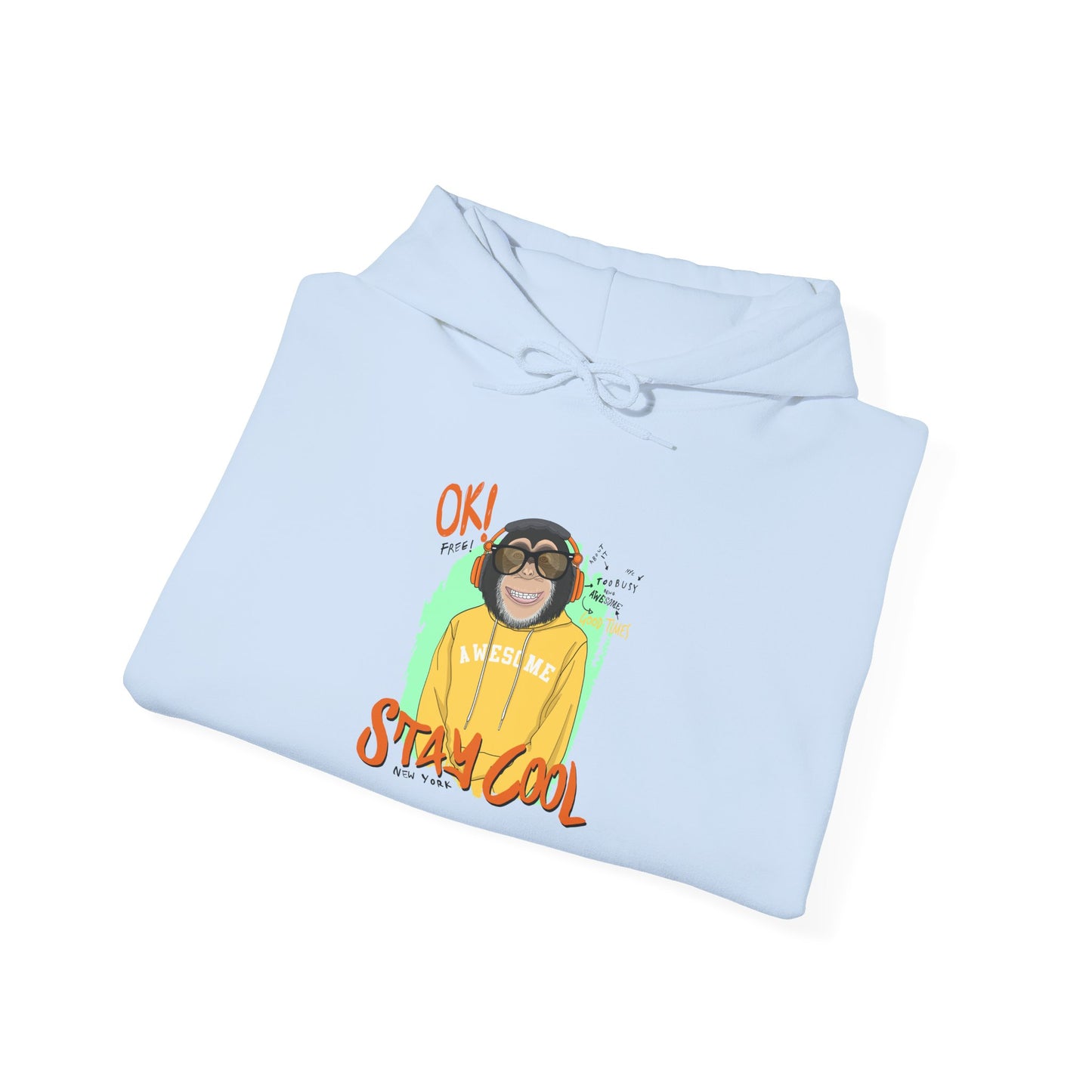 'Ok Stay Cool New York' Monkey - Unisex hoodies