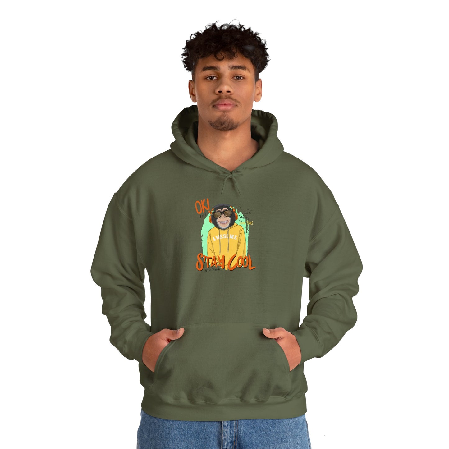 'Ok Stay Cool New York' Monkey - Unisex hoodies