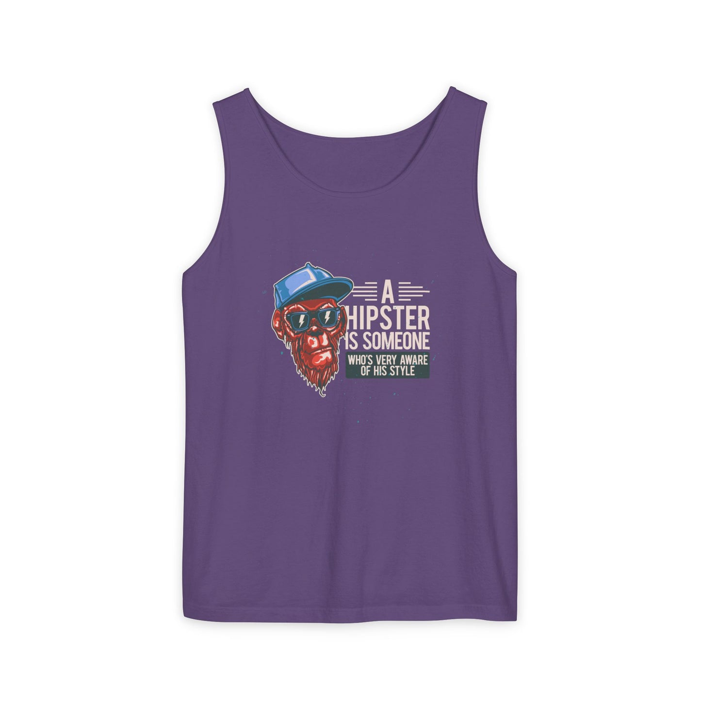 'A Hipster Is Someone Who’s Very Aware of His Style' With Monkey  - Unisex  Tank Top
