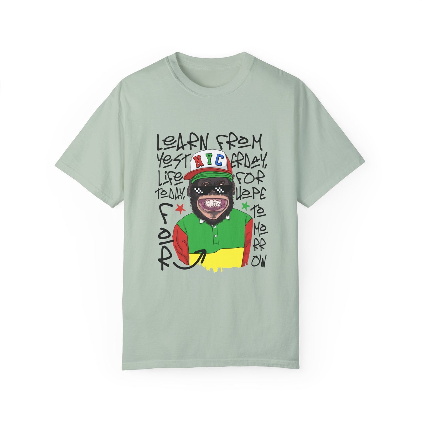 'Learn From Yesterday Life' With Monkey - Unisex T-Shirt