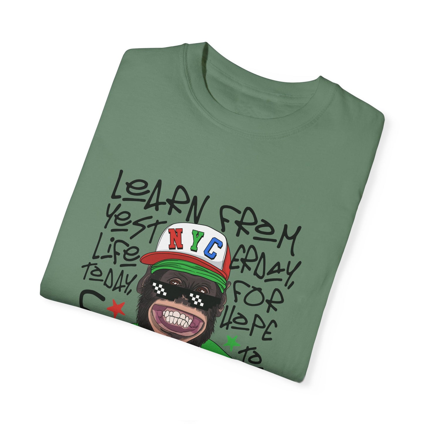 'Learn From Yesterday Life' With Monkey - Unisex T-Shirt