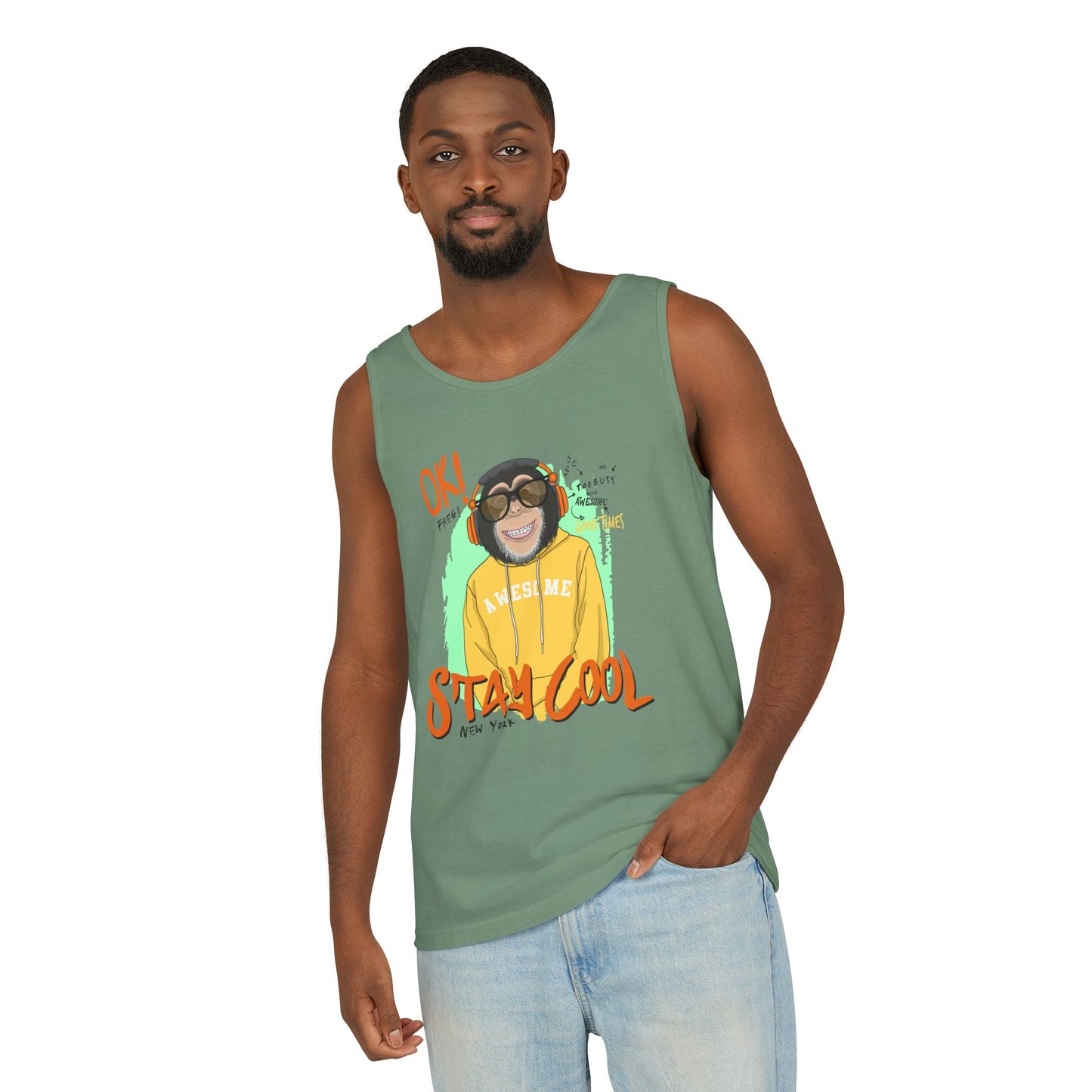 'Ok Stay Cool New York' Monkey - Unisex  Tank Top