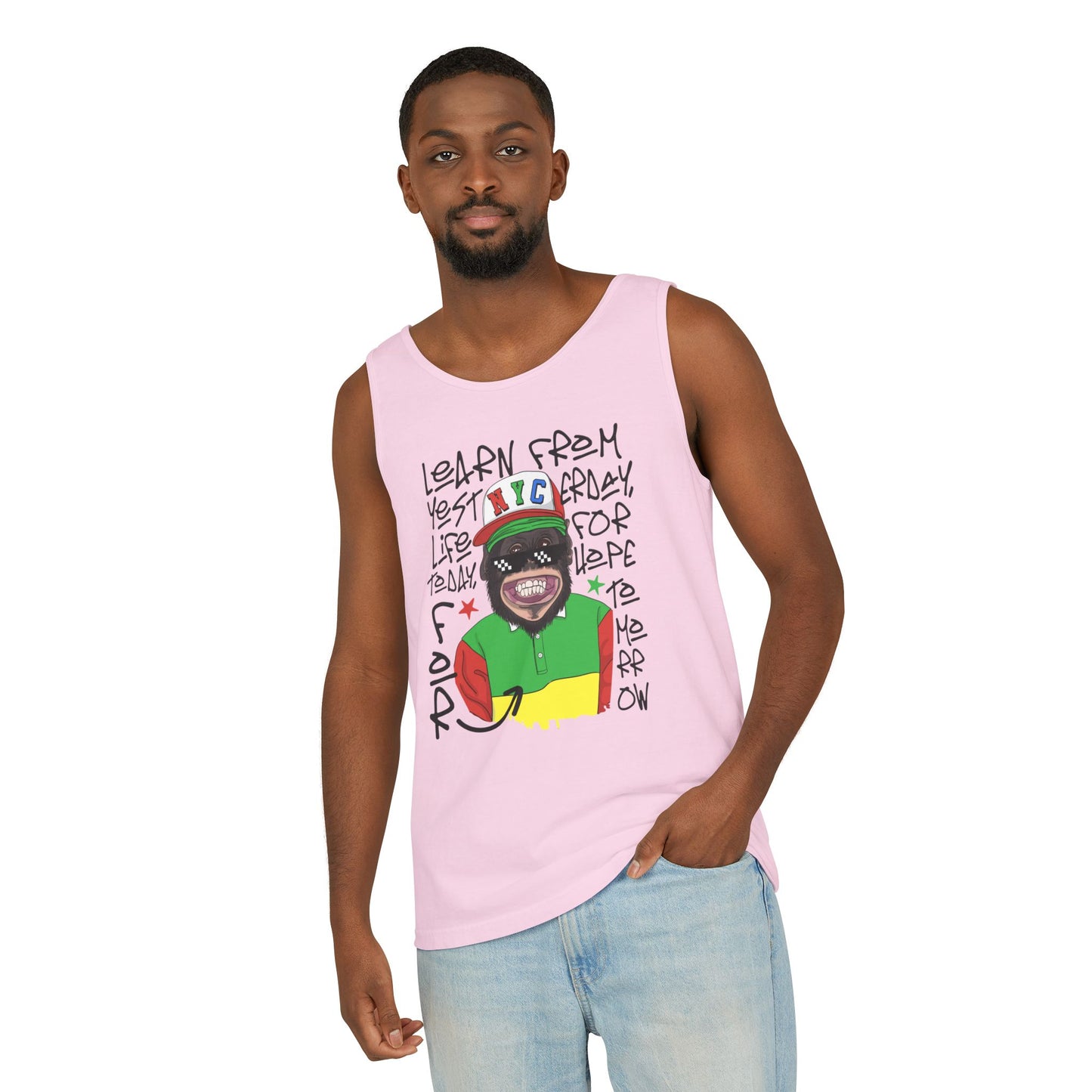 'Learn From Yesterday Life' With Monkey - Unisex  Tank Top