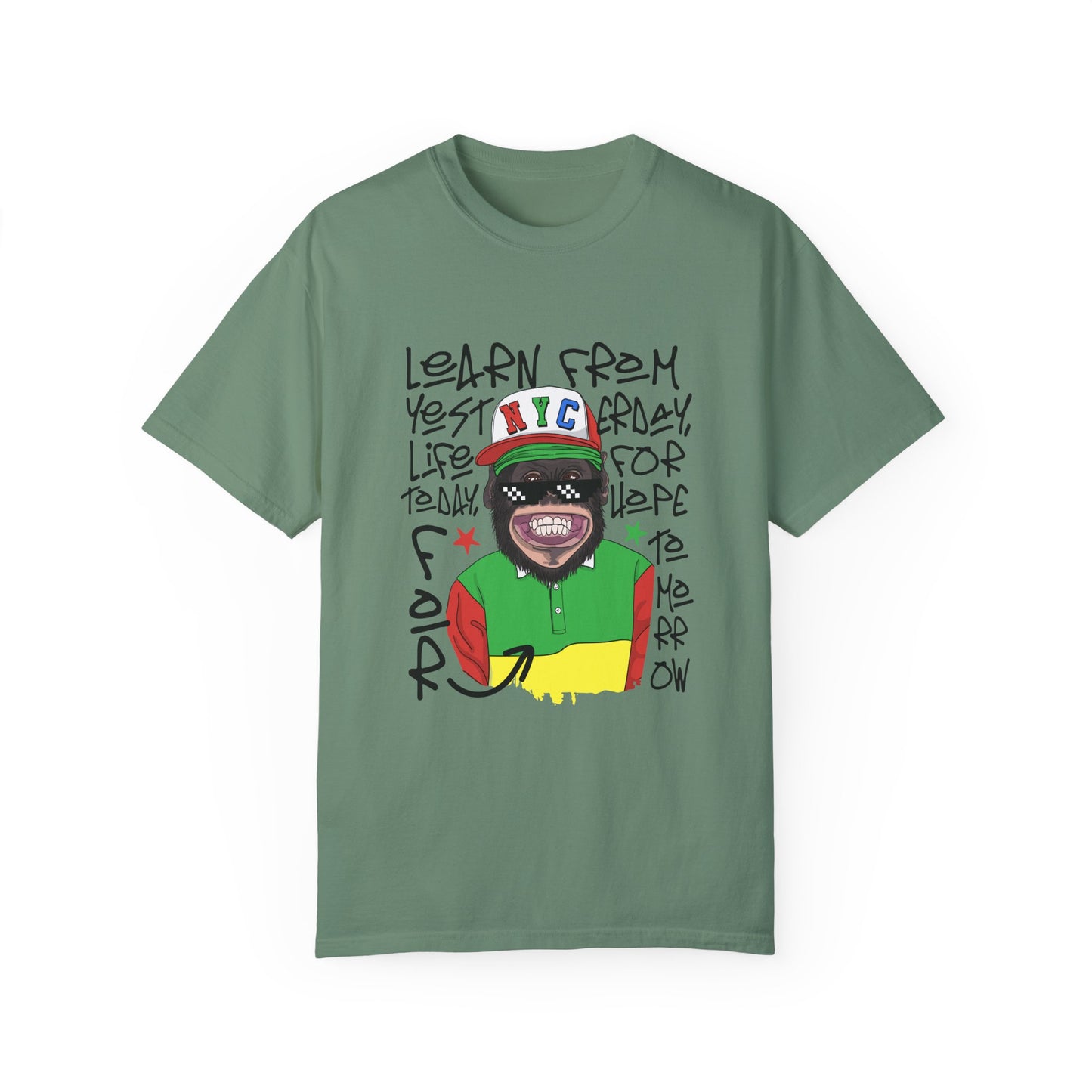 'Learn From Yesterday Life' With Monkey - Unisex T-Shirt