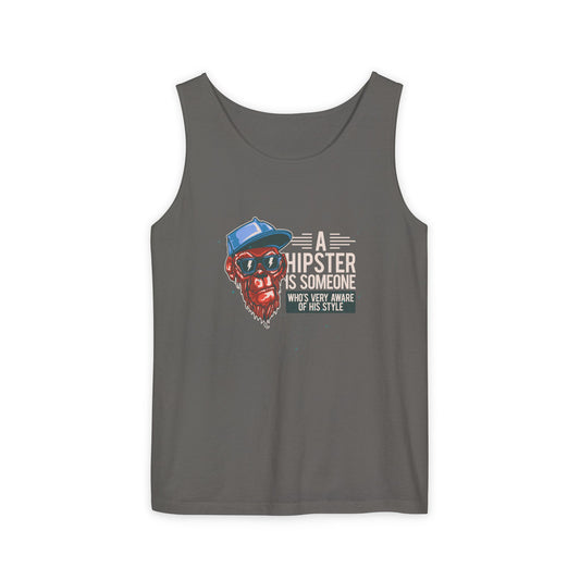 'A Hipster Is Someone Who’s Very Aware of His Style' With Monkey  - Unisex  Tank Top