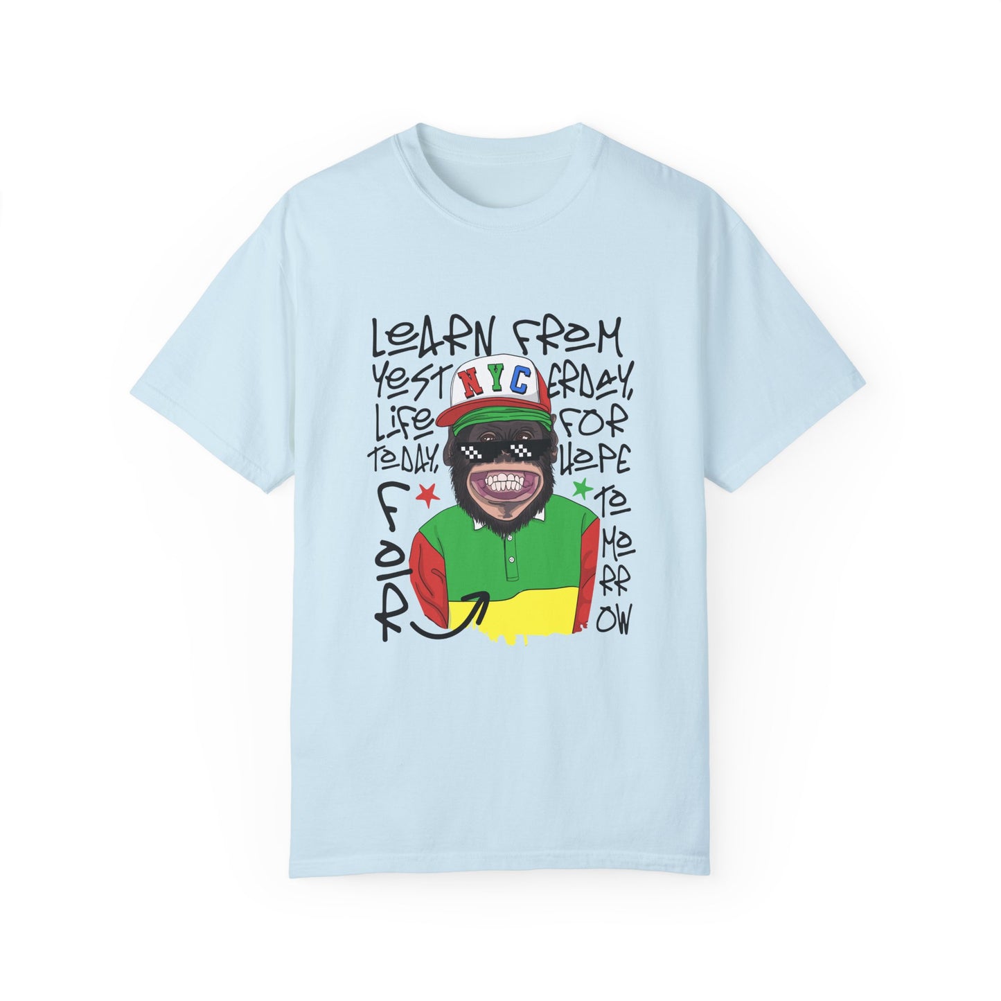 'Learn From Yesterday Life' With Monkey - Unisex T-Shirt