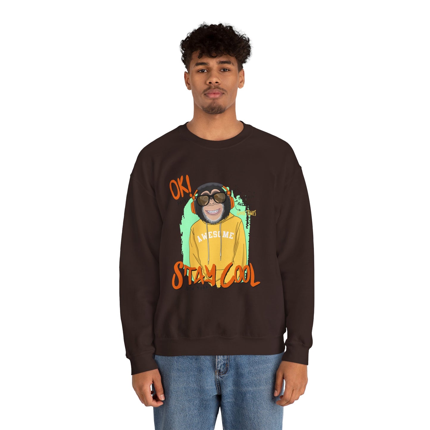 'Ok Stay Cool New York' Monkey - Unisex Sweatshirt