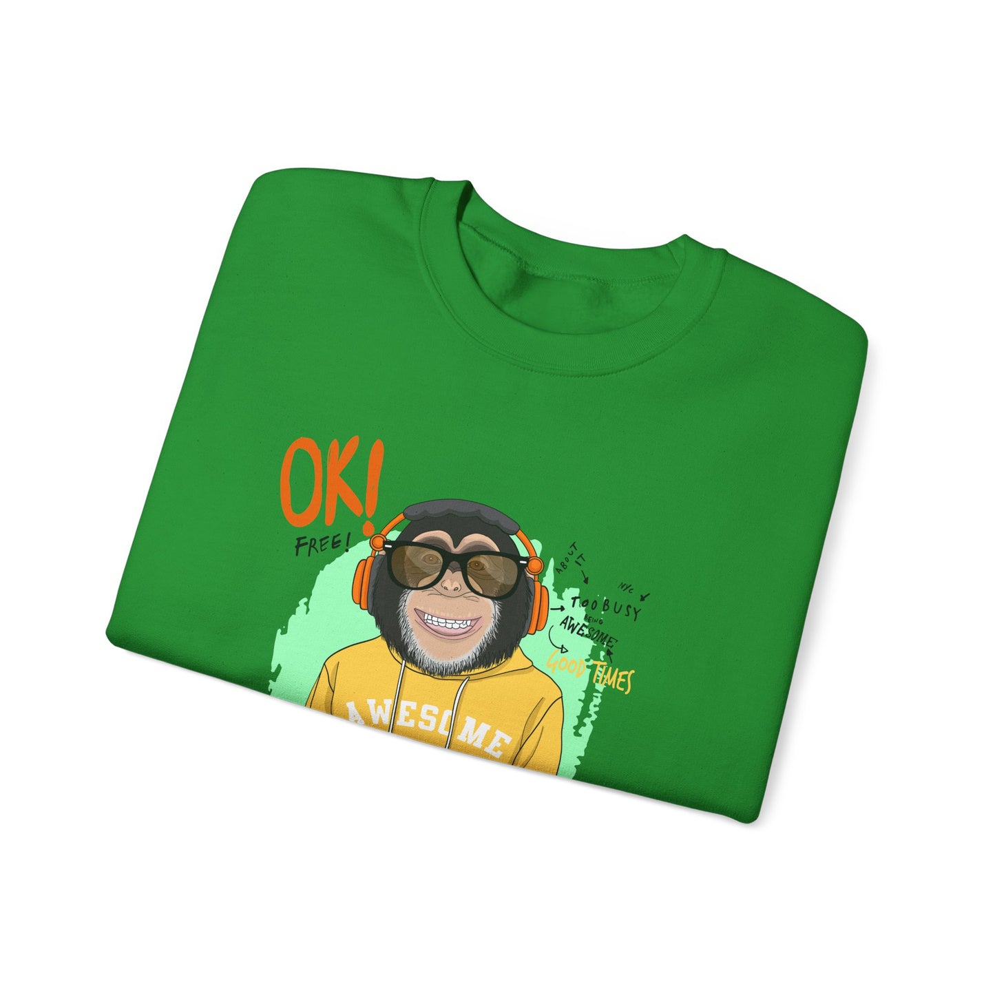 'Ok Stay Cool New York' Monkey - Unisex Sweatshirt