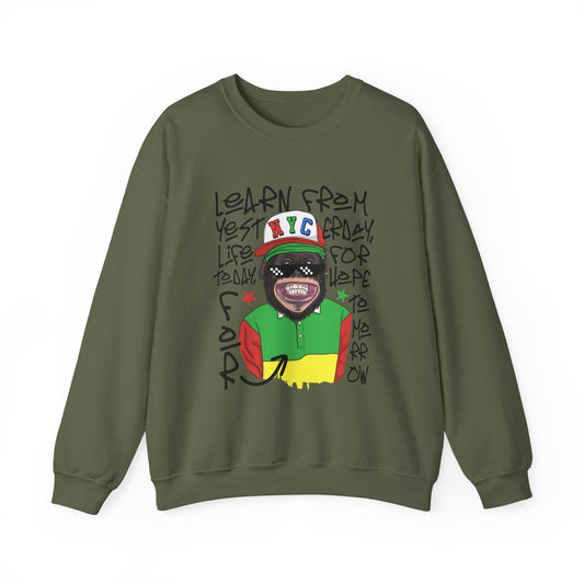 'Learn From Yesterday Life' With Monkey - Unisex Sweatshirt