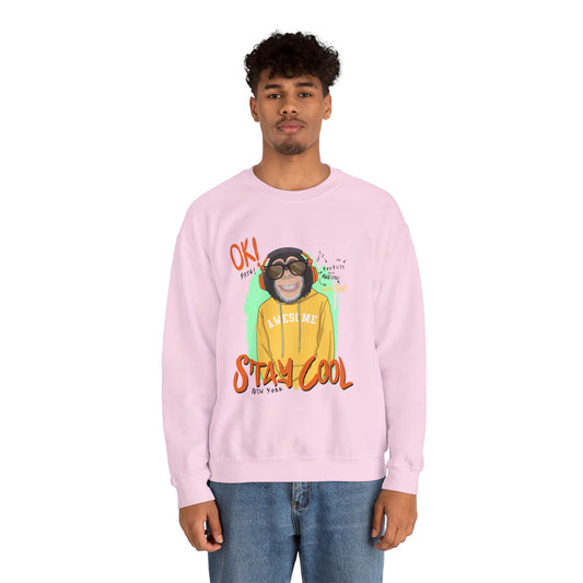 'Ok Stay Cool New York' Monkey - Unisex Sweatshirt